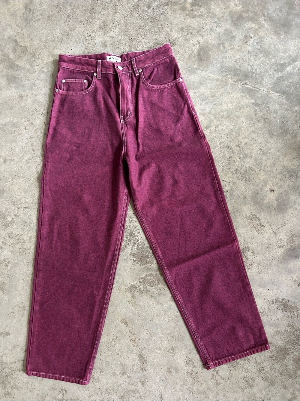 KOTN Berry-Tone High Waist Straight Jeans